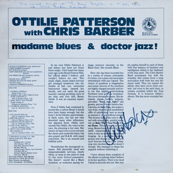 Ottilie Patterson - Madame Blues & Doctor Jazz!, (Disc Vinil) [2]