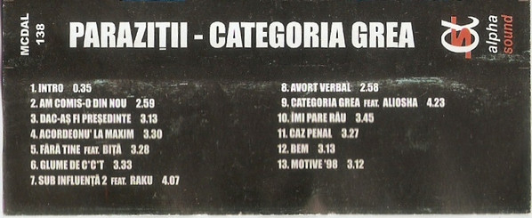 Paraziții - Categoria Grea , (Casetă Audio) [2]