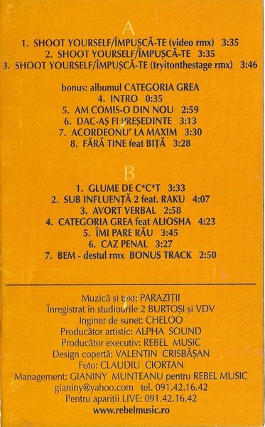 Paraziții - Shoot Yourself / Împușcă-te , (Casetă Audio) [2]