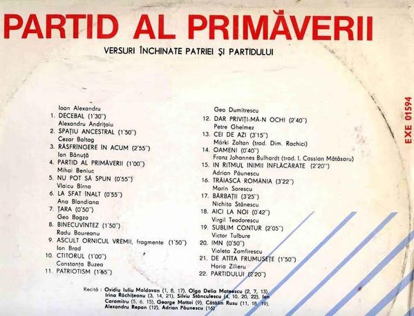 Partid Al Primăverii (Versuri Închinate Patriei Și Partidului) [2]