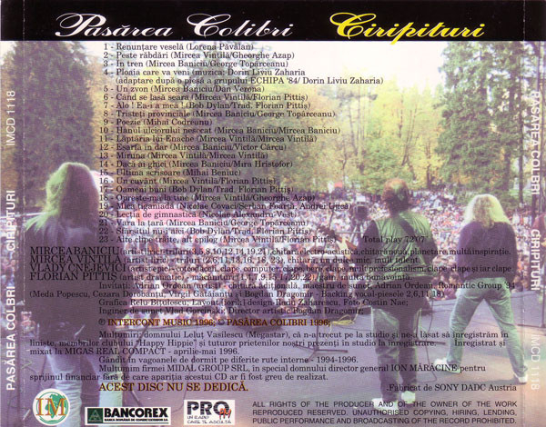 Pasărea Colibri – Ciripituri (CD) [2]