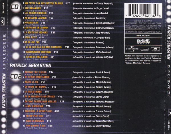Patrick Sebastien – Copie Conforme (CD) [2]