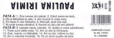 Paulina Irimia - Azi Vă Cântă Morărița, (Casetă Audio) [2]