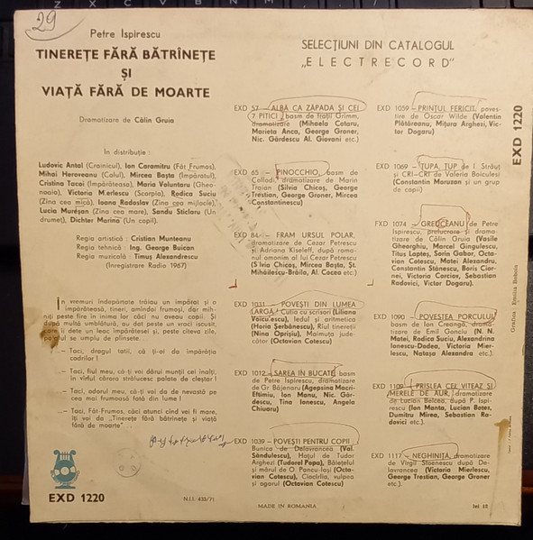 Petre Ispirescu – Tinerețe Fără Bătrînețe Și Viață Fără De Moarte (VINIL) [2]