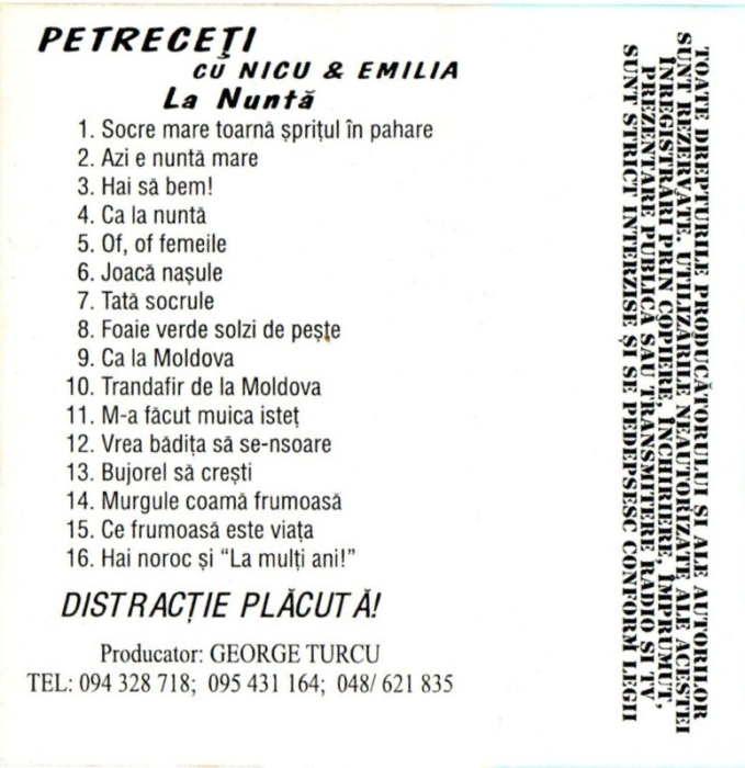 Petreceti cu Nicu si Emilia - La Nunta (Caseta Audio) [2]
