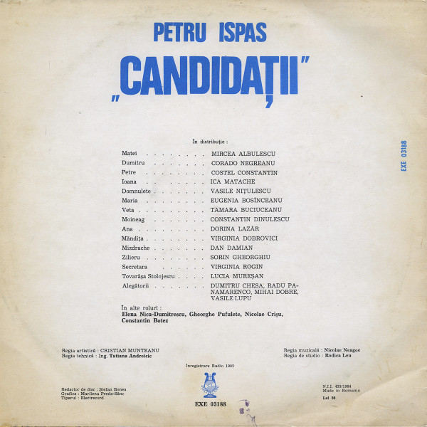 Petru Ispas - Candidații, (Disc Vinil) [2]