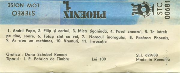 Phoenix - 1., (Casetă Audio) [2]