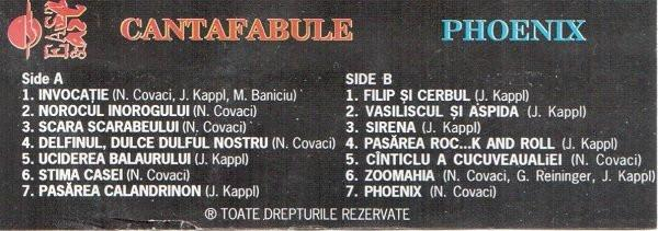 Phoenix - Cantafabule - Bestiar (Caseta Audio) [2]