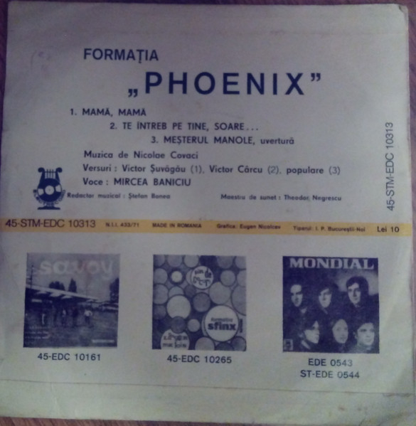 Phoenix – Mamă, Mamă ∗ Te Întreb Pe Tine, Soare... ∗ Meșterul Manole (VINIL) [2]