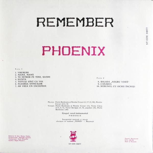 Phoenix - Remember Phoenix / Negru Vodă, (Disc Vinil) [2]