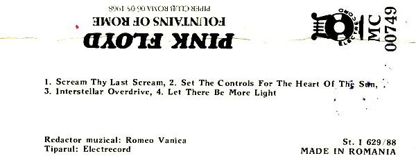 Pink Floyd - Fountains Of Roma (Caseta Audio) [2]