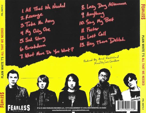 Plain White T's - All That We Needed (CD) [2]