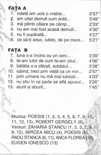 Poesis - Cântec Șoptit (Casetă Audio) [2]
