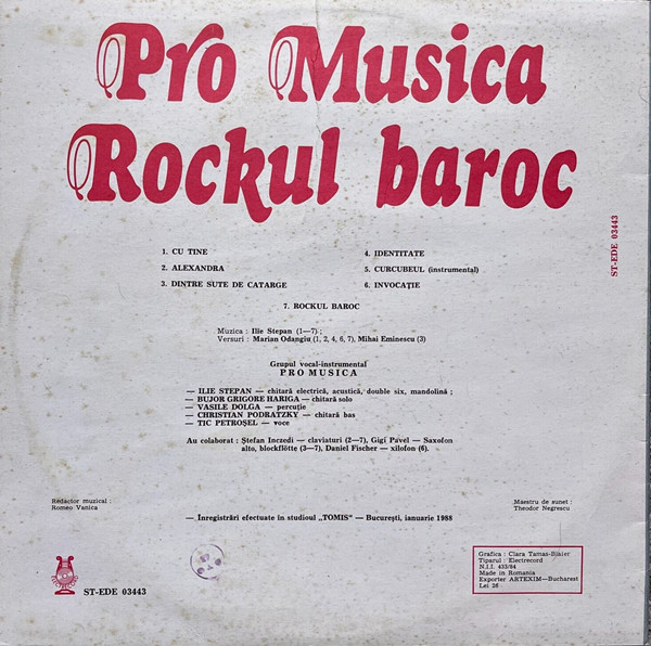 Pro Musica - Rockul Baroc, (Disc Vinil) [2]
