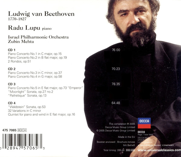 Radu Lupu, Beethoven – The Piano Concertos • 3 Sonatas • 2 Rondos (CD) [2]