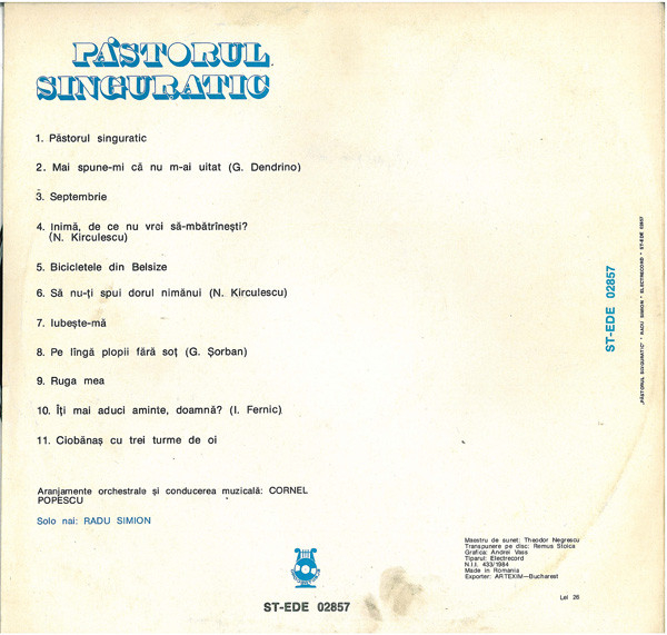 Radu Simion – Păstorul Singuratic = Lonely Shepherd, (Disc Vinil) [2]