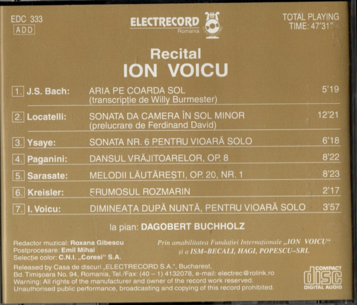 Recital - Ion Voicu ( CD) [2]
