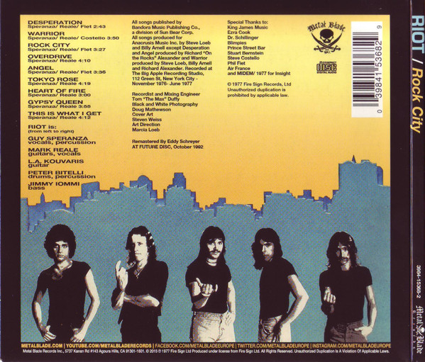 Riot (4) – Rock City , (CD) [2]