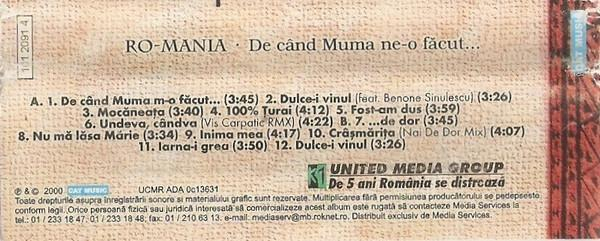 RO - Mania - De Când Muma Ne - o Făcut... , (Casetă Audio) [2]