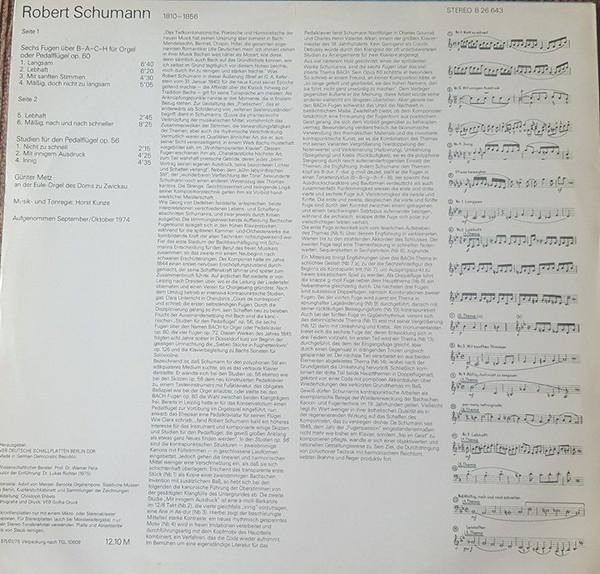 Robert Schumann - Fugen Über B-A-C-H Op. 60 / Studien Für Den Pedalflügel Op. 56 [2]