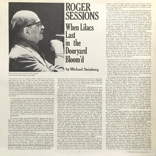 Roger Sessions - When Lilacs Last In The Dooryard Bloom'd [2]