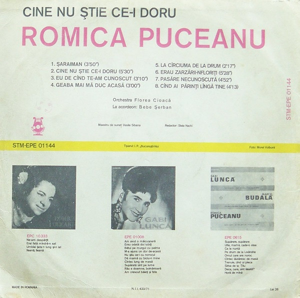 Romica Puceanu – Cine Nu Știe Ce-i Doru (VINIL) [2]