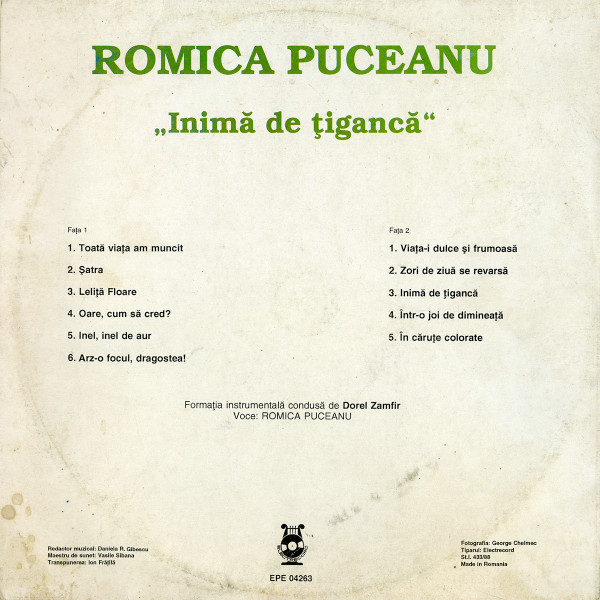 Romica Puceanu - Inimă De Țigancă, (Disc Vinil) [2]