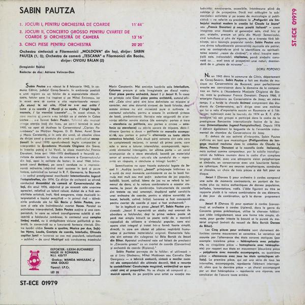 Sabin Păutza - Dances I / Dances II / Five Pieces [2]