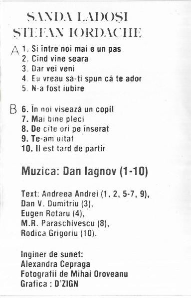 Sanda Ladoși - ...Între Noi Mai E Un Pas, (Casetă Audio) [2]