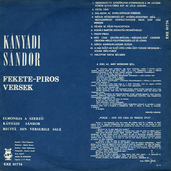 Sándor Kányádi - Fekete-Piros Versek (Elmondja A Szerző = Recită Din Versurile Sale) [2]