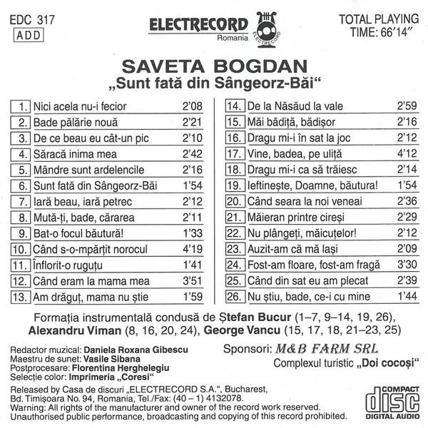 Saveta Bogdan - Sunt Fată Din Sângeorz Băi [2]