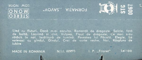 Savoy - Formația „Savoy”, (Casetă Audio) [2]