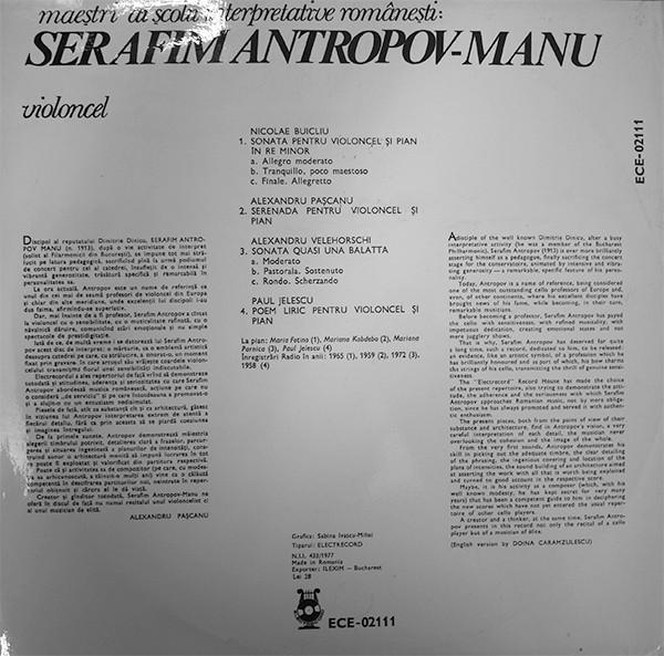 Serafim Antropov-Manu - Maeștri Ai Școlii Interpretative Românești [2]