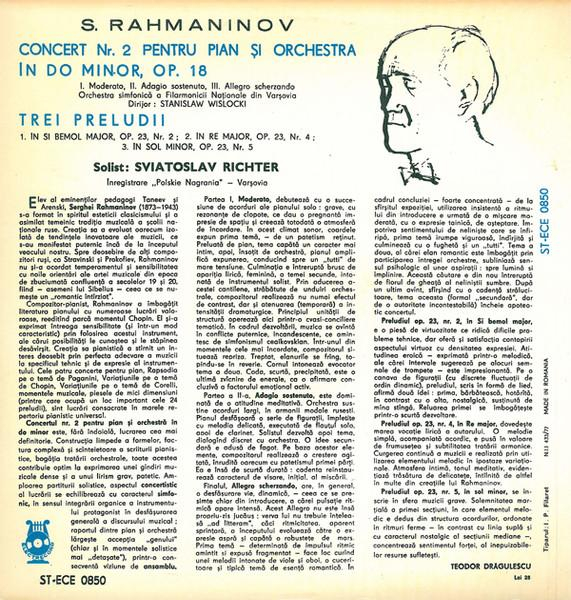 Sergei Vasilyevich Rachmaninoff - Concert Nr. 2 Pentru Pian Și Orchestră / Trei Preludii [2]