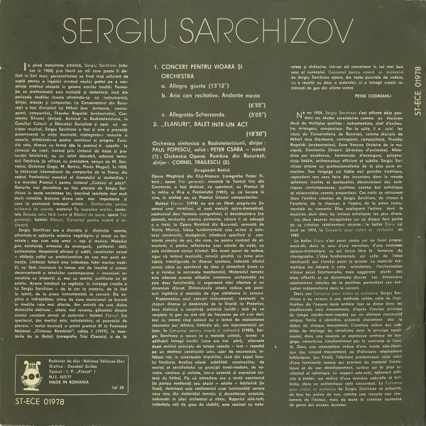 Sergiu Sarchizov - Concerto For Violin And Orchestra / „Elanuri”, Ballet In One Act [2]