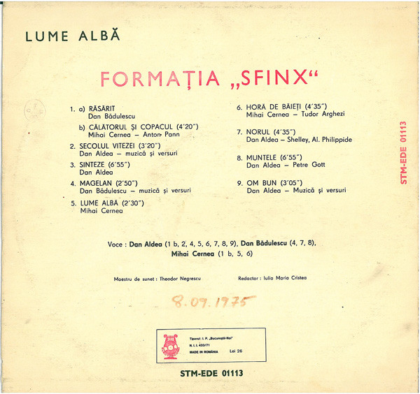 Sfinx - Lume Albă, (Disc Vinil) [2]