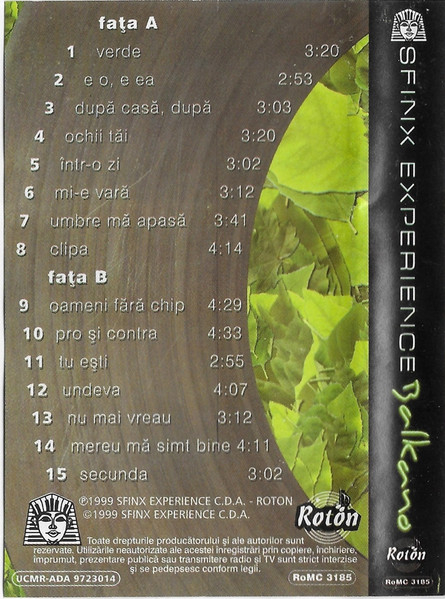 Sfinx Experience - Balkano (Caseta Audio) [2]