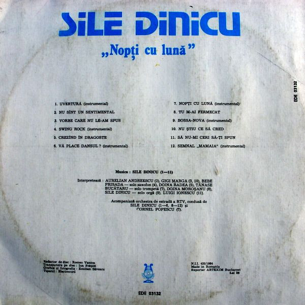 Sile Dinicu - Nopți Cu Lună, (Disc Vinil) [2]