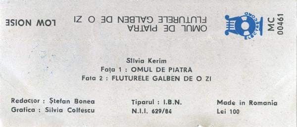 Silvia Kerim - Omul De Piatră / Fluturele Galben De O Zi, (Casetă Audio) [2]
