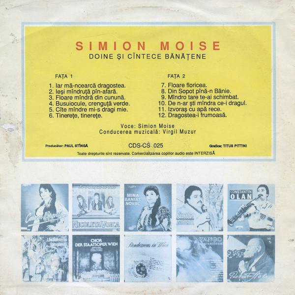 Simion Moise – Doine Și Cântece Bănățene (VINIL) [2]