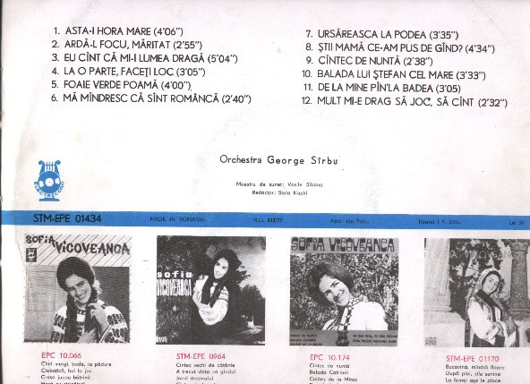 Sofia Vicoveanca – Eu Cînt Că Mi-i Lumea Dragă, (Disc Vinil) [2]