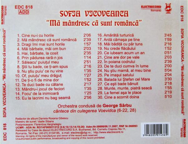 Sofia Vicoveanca - Mă Mândresc Că Sunt Româncă  [2]