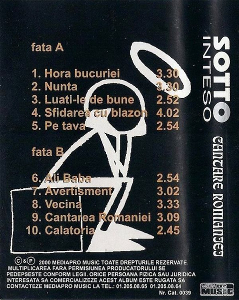 Sotto Inteso - Cântare României (Caseta Audio) [2]