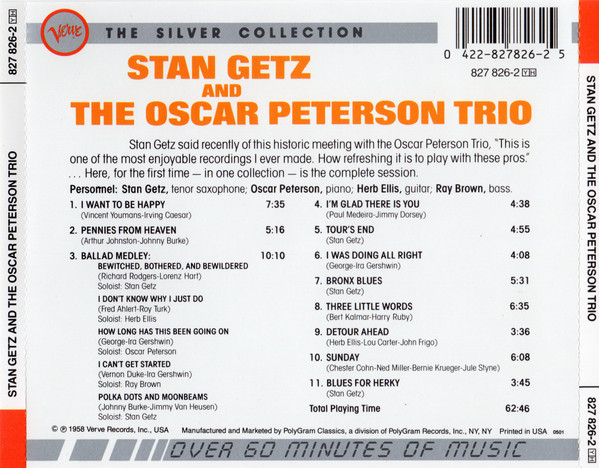 Stan Getz And The Oscar Peterson Trio – Stan Getz And The Oscar Peterson Trio, (CD) [2]