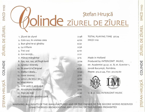 Ștefan Hrușcă – Colinde (Zîurel De Zîurel) (CD) [2]