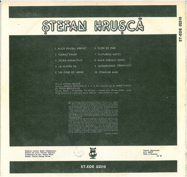 Ștefan Hrușcă - Ștefan Hrușcă, (Disc Vinil) [2]