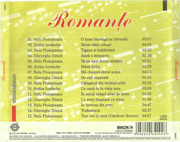 Ștefan Iordache - Romanțe (CD Audio) [2]