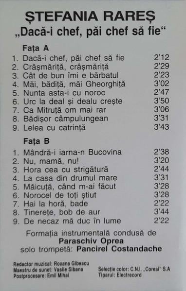 Ștefania Rareș - Dacă-i Chef, Păi Chef Să Fie, (Casetă Audio) [2]