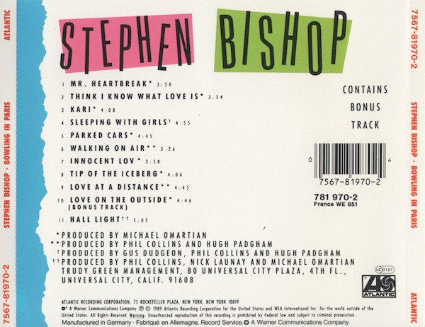 Stephen Bishop - Bowling In Paris (CD) [2]