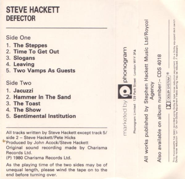 Steve Hackett - Defector (Caseta Audio) [2]